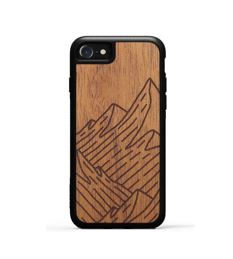 iPhone SE Wood+Resin Phone Case - Mountain - Mahogany (Curated)