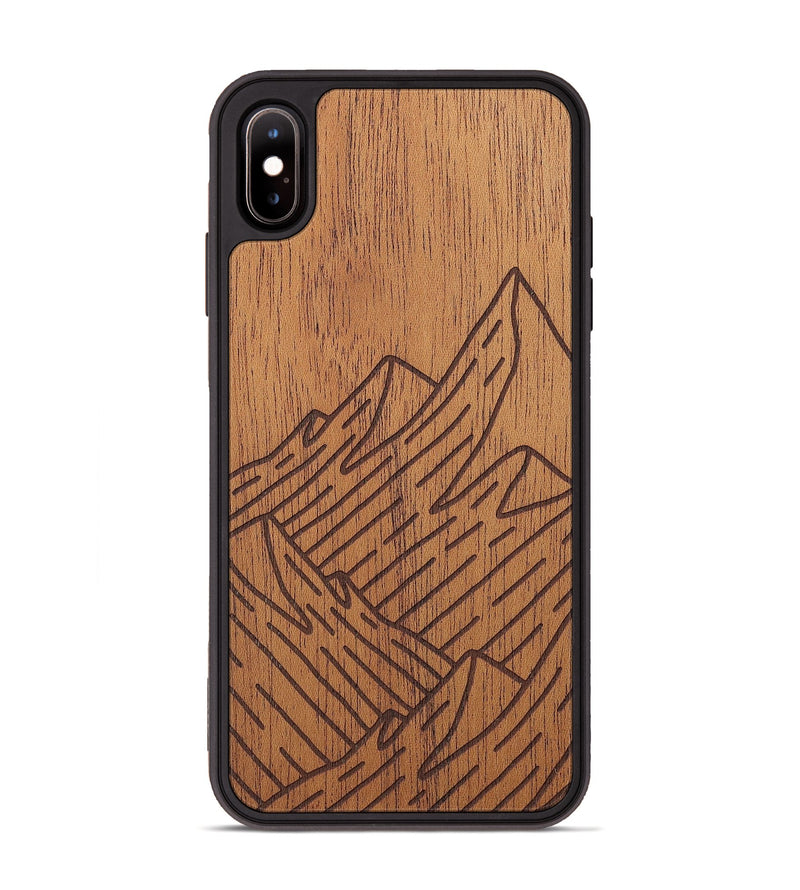 iPhone Xs Max Wood+Resin Phone Case - Mountain - Mahogany (Curated)