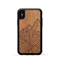 iPhone Xs Wood+Resin Phone Case - Mountain - Mahogany (Curated)