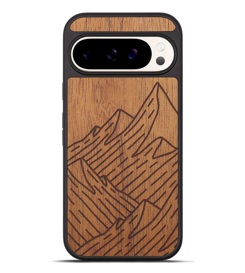 Pixel 9 Pro XL Wood+Resin Phone Case - Mountain - Mahogany (Curated)