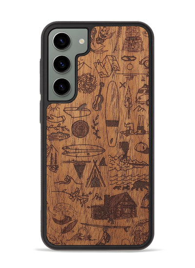 Galaxy S23 Plus Wood+Resin Phone Case - Collage - Mahogany (Curated)