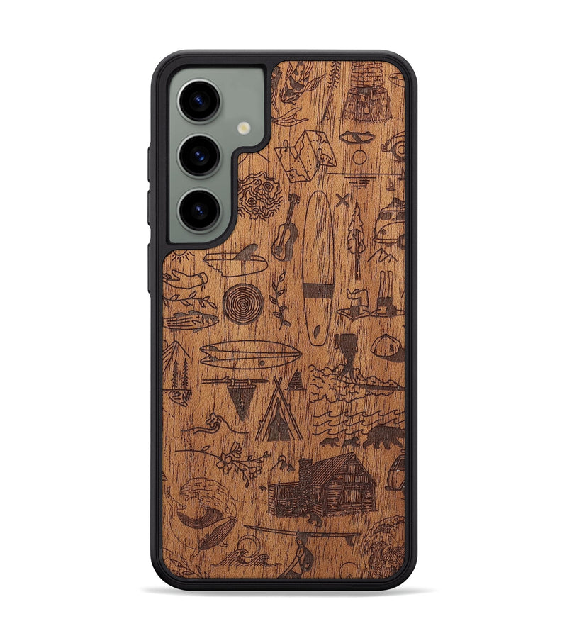 Galaxy S24 Plus Wood+Resin Phone Case - Collage - Mahogany (Curated)