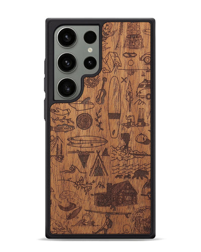 Galaxy S24 Ultra Wood+Resin Phone Case - Collage - Mahogany (Curated)