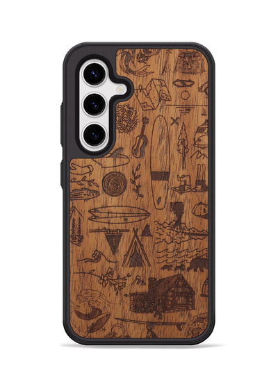 Galaxy S25 Wood Phone Case - Collage - Mahogany (Curated, 706268)