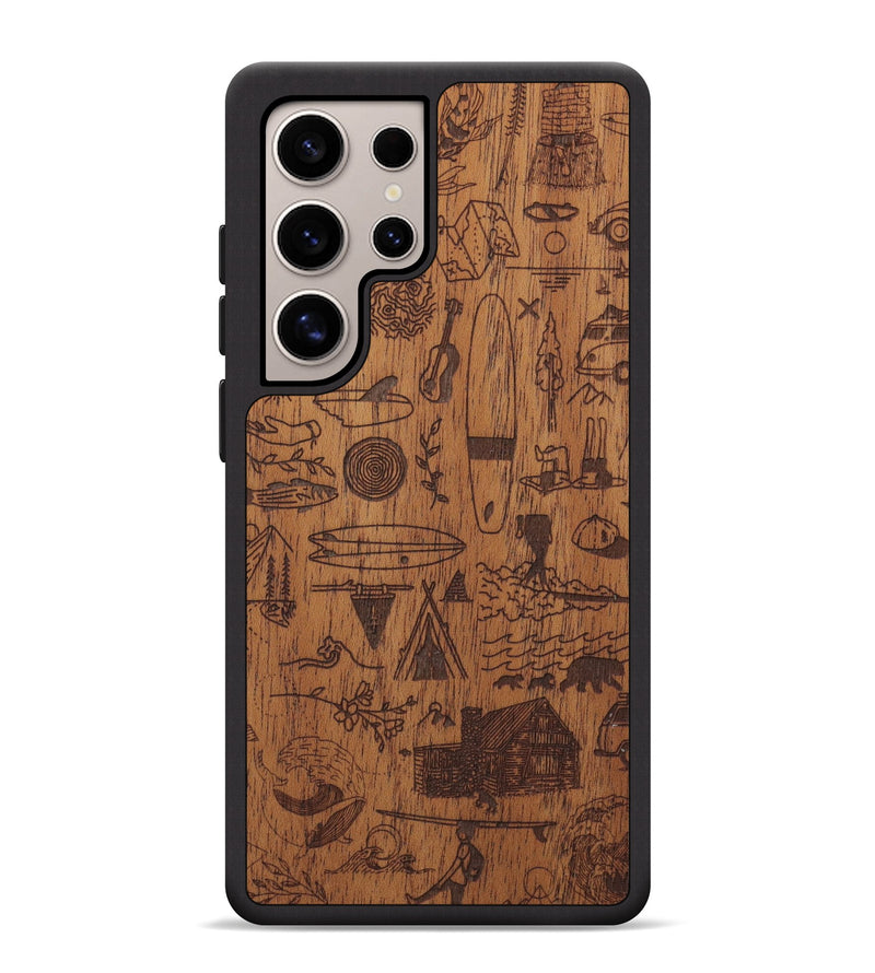 Galaxy S25 Ultra Wood Phone Case - Collage - Mahogany (Curated, 706268)