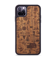 iPhone 11 Pro Max Wood+Resin Phone Case - Collage - Mahogany (Curated)