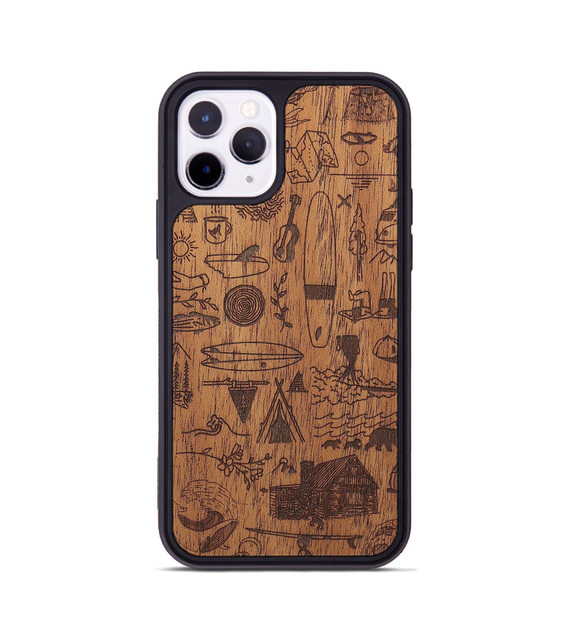 iPhone 11 Pro Wood+Resin Phone Case - Collage - Mahogany (Curated)