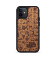 iPhone 12 Wood+Resin Phone Case - Collage - Mahogany (Curated)