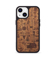 iPhone 13 Wood+Resin Phone Case - Collage - Mahogany (Curated)