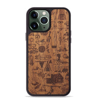 iPhone 13 Pro Max Wood+Resin Phone Case - Collage - Mahogany (Curated)