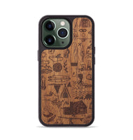 iPhone 13 Pro Wood+Resin Phone Case - Collage - Mahogany (Curated)