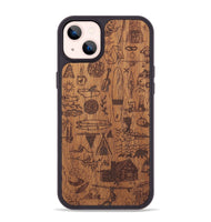 iPhone 14 Plus Wood+Resin Phone Case - Collage - Mahogany (Curated)