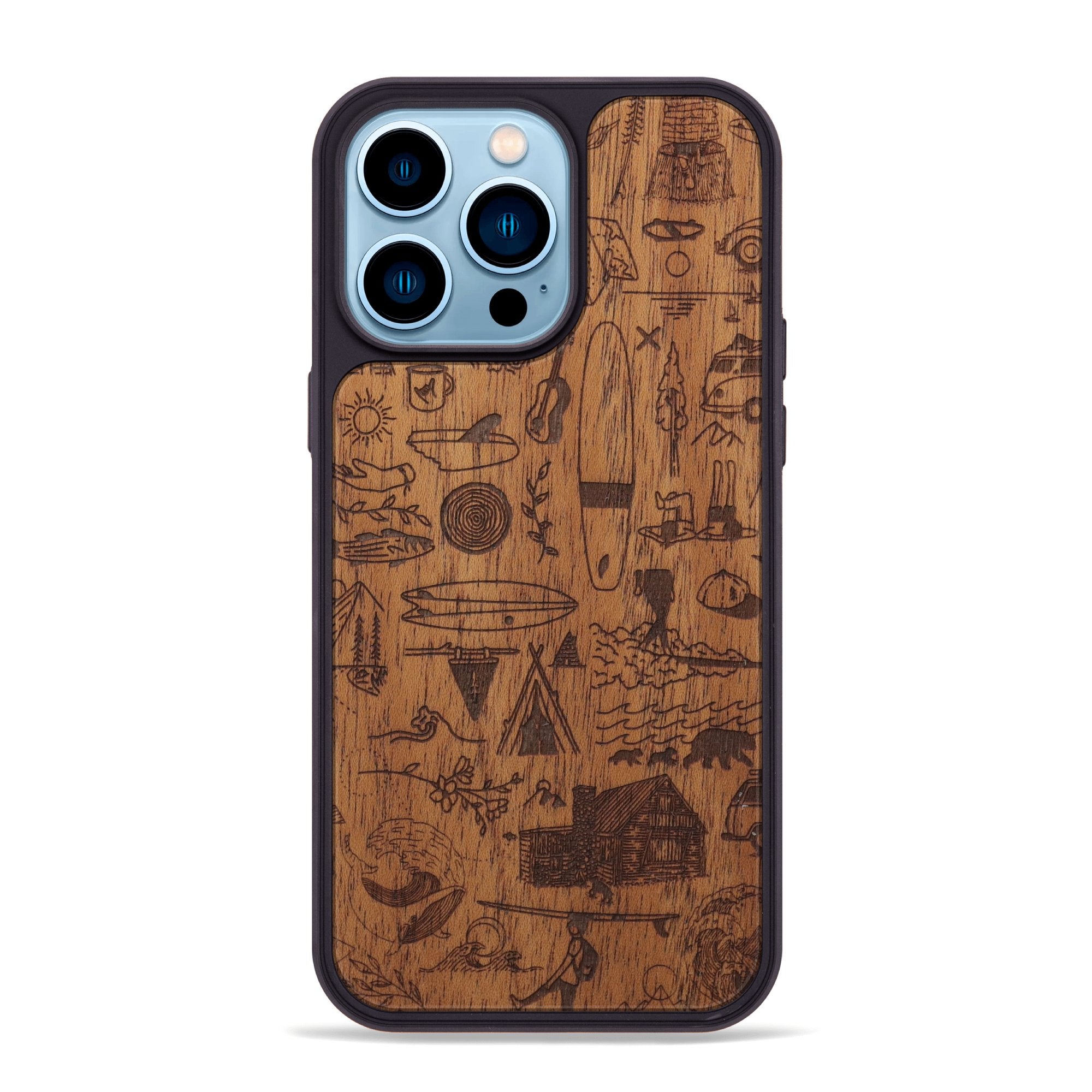 IPhone 14 Pro 2024 Wood+Resin Traveler Protective Wood Case