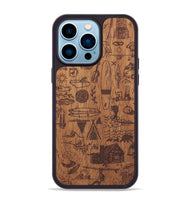 iPhone 14 Pro Max Wood+Resin Phone Case - Collage - Mahogany (Curated)