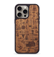 iPhone 15 Pro Max Wood+Resin Phone Case - Collage - Mahogany (Curated)