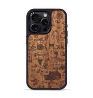 iPhone 15 Pro Wood+Resin Phone Case - Collage - Mahogany (Curated)