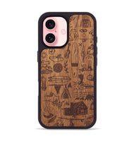 iPhone 16 Wood+Resin Phone Case - Collage - Mahogany (Curated)