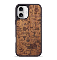 iPhone 16 Plus Wood+Resin Phone Case - Collage - Mahogany (Curated)