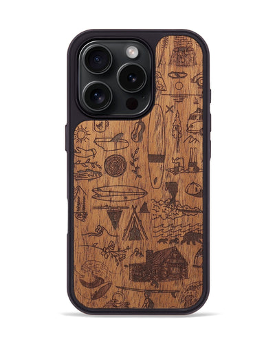 iPhone 16 Pro Wood+Resin Phone Case - Collage - Mahogany (Curated)