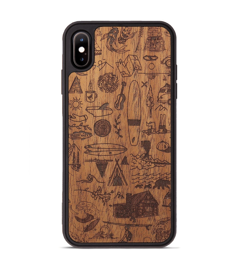 iPhone Xs Max Wood+Resin Phone Case - Collage - Mahogany (Curated)