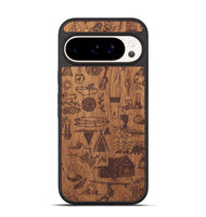 Pixel 9 Pro Wood+Resin Phone Case - Collage - Mahogany (Curated)