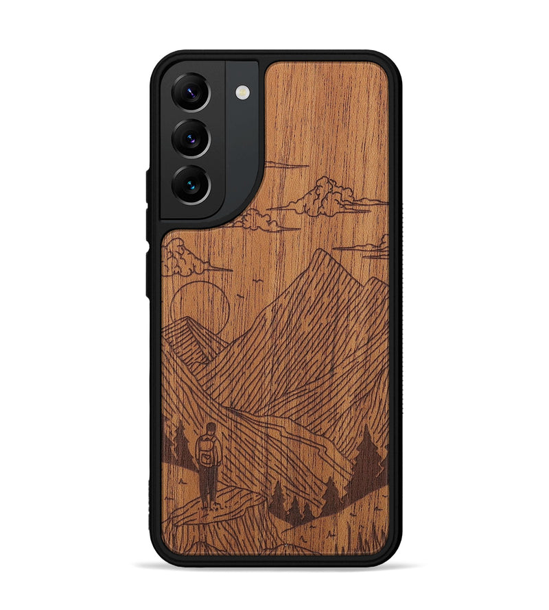 Galaxy S22 Plus Wood+Resin Phone Case - Roaming - Mahogany (Curated)