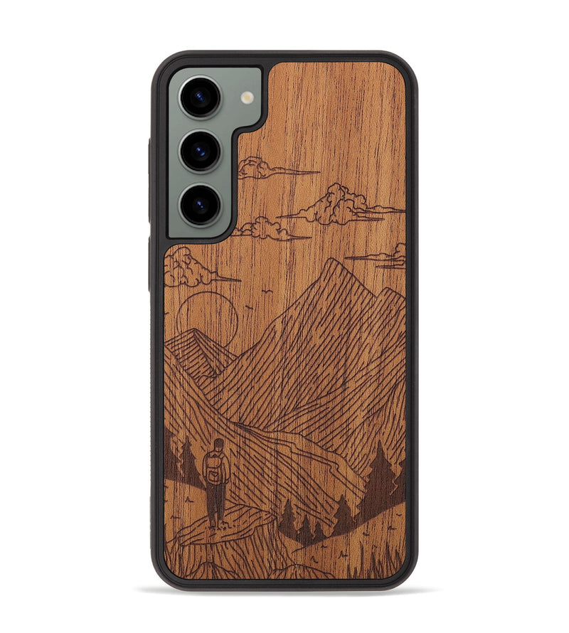 Galaxy S23 Plus Wood+Resin Phone Case - Roaming - Mahogany (Curated)