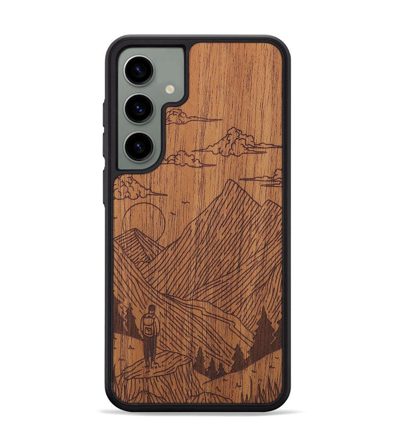 Galaxy S24 Plus Wood+Resin Phone Case - Roaming - Mahogany (Curated)