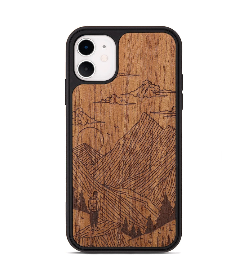 iPhone 11 Wood+Resin Phone Case - Roaming - Mahogany (Curated)