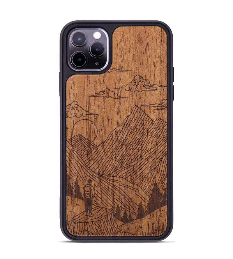 iPhone 11 Pro Max Wood+Resin Phone Case - Roaming - Mahogany (Curated)