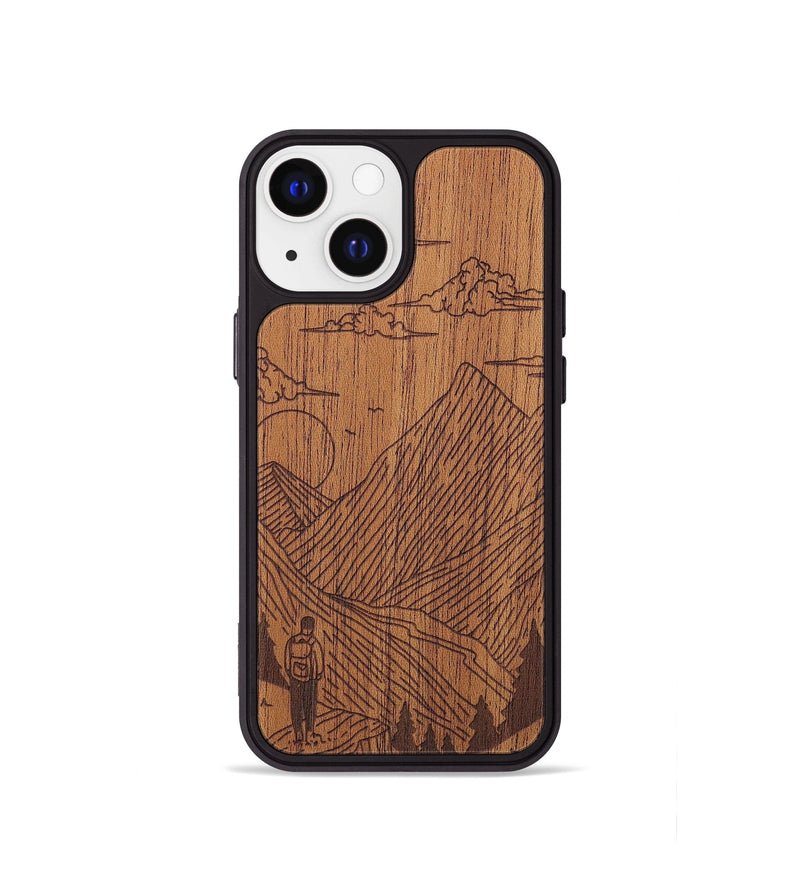 iPhone 13 mini Wood+Resin Phone Case - Roaming - Mahogany (Curated)