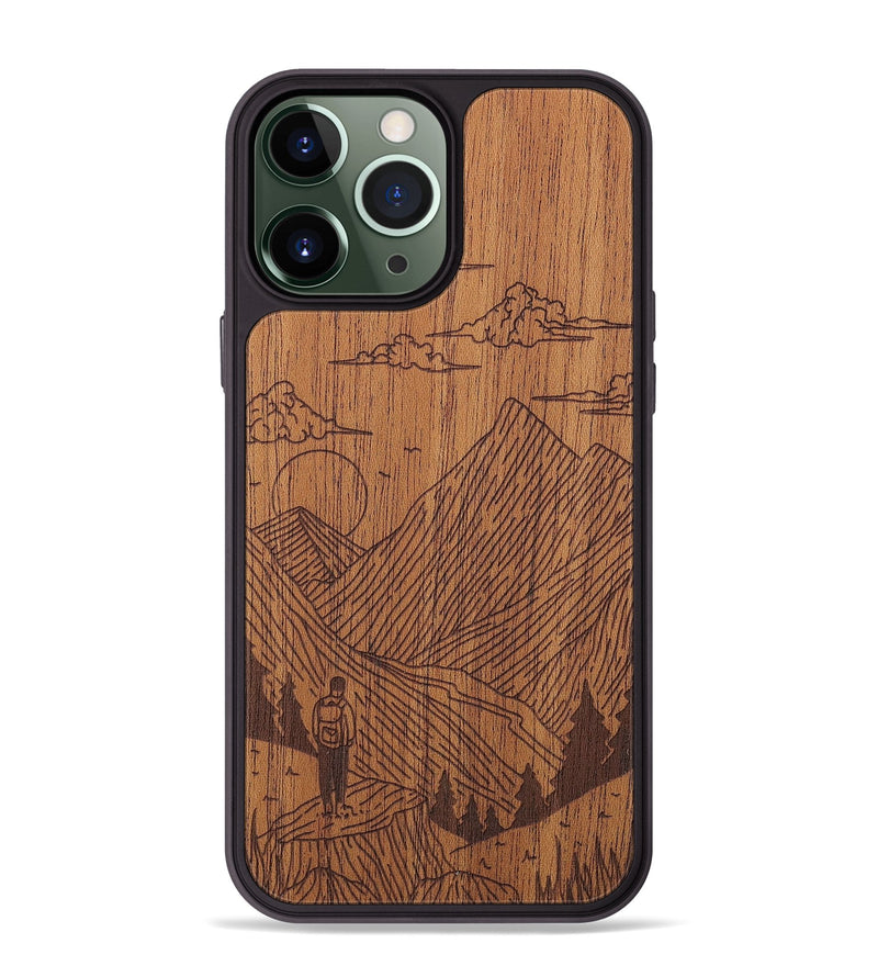 iPhone 13 Pro Max Wood+Resin Phone Case - Roaming - Mahogany (Curated)