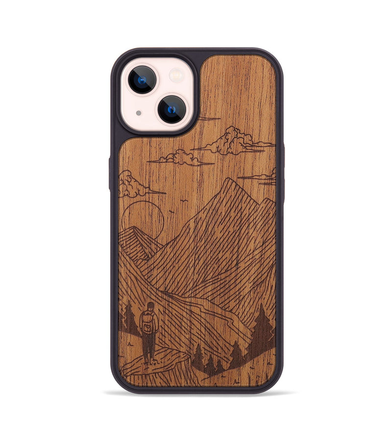 iPhone 14 Wood+Resin Phone Case - Roaming - Mahogany (Curated)