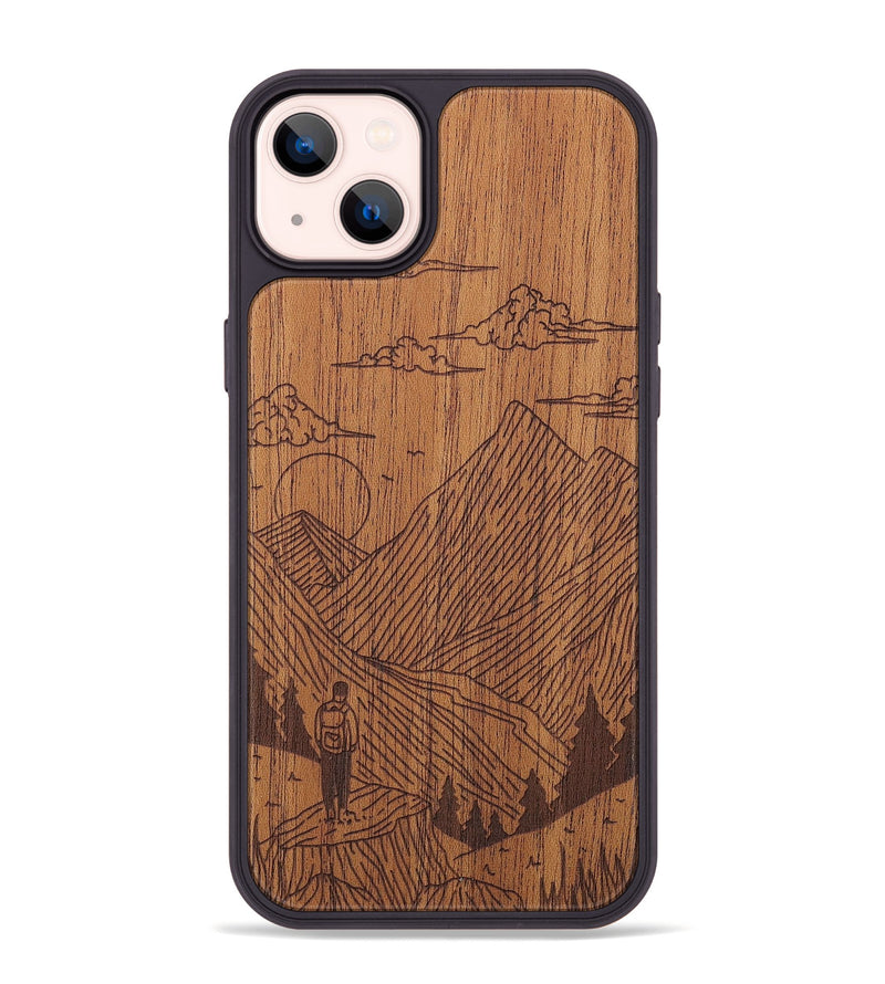 iPhone 14 Plus Wood+Resin Phone Case - Roaming - Mahogany (Curated)