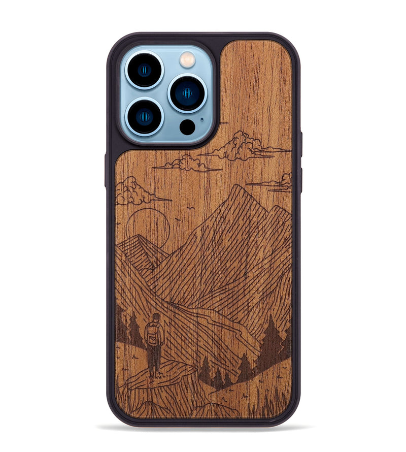 iPhone 14 Pro Max Wood+Resin Phone Case - Roaming - Mahogany (Curated)