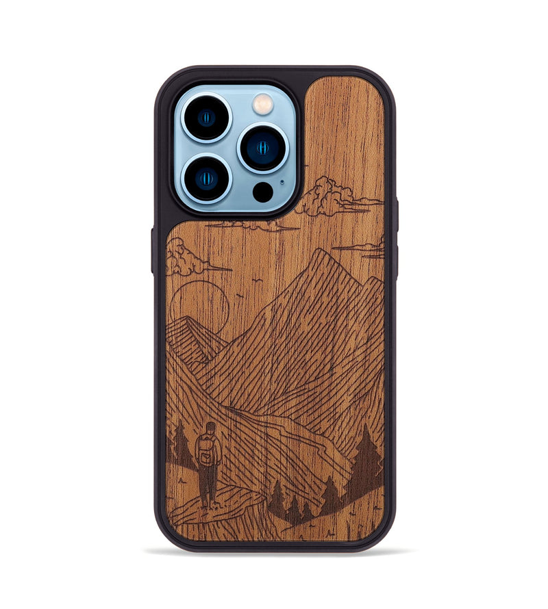 iPhone 14 Pro Wood+Resin Phone Case - Roaming - Mahogany (Curated)