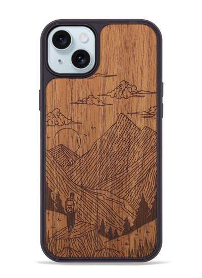 iPhone 15 Plus Wood+Resin Phone Case - Roaming - Mahogany (Curated)