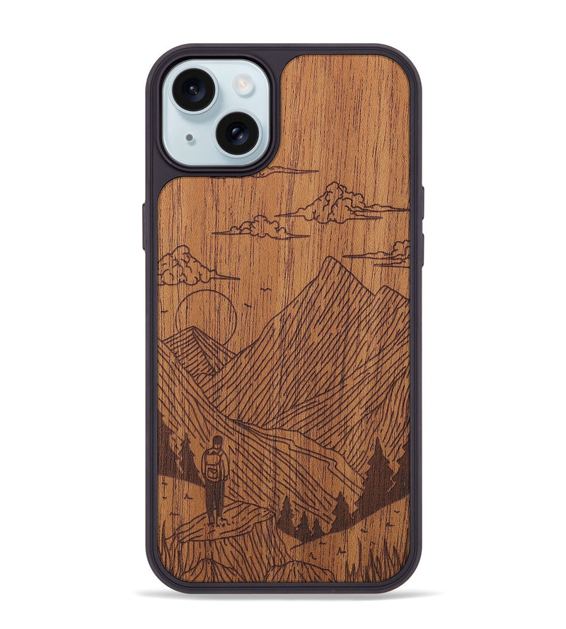 iPhone 15 Plus Wood+Resin Phone Case - Roaming - Mahogany (Curated)