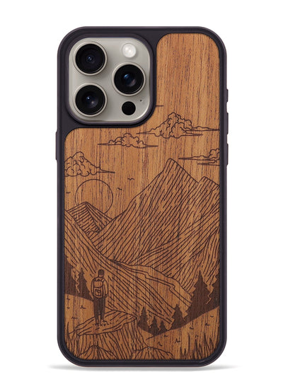 iPhone 15 Pro Max Wood+Resin Phone Case - Roaming - Mahogany (Curated)