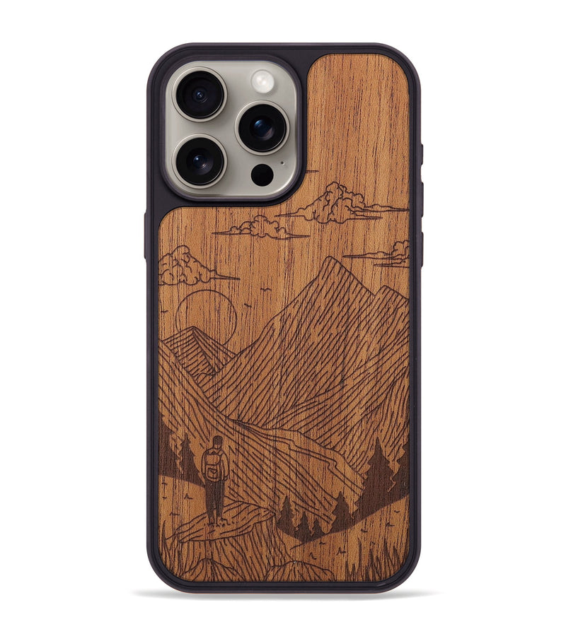 iPhone 15 Pro Max Wood+Resin Phone Case - Roaming - Mahogany (Curated)