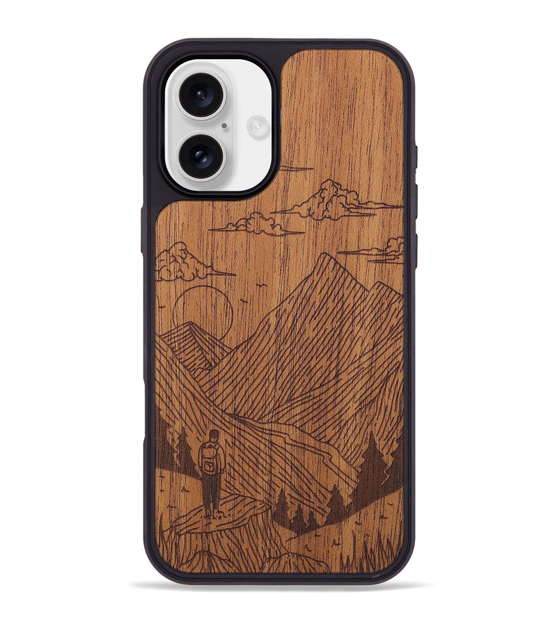 iPhone 16 Plus Wood+Resin Phone Case - Roaming - Mahogany (Curated)