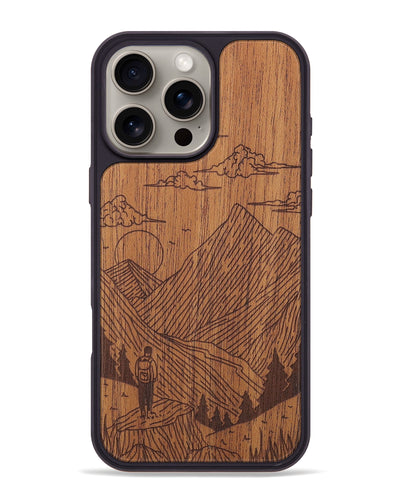 iPhone 16 Pro Max Wood+Resin Phone Case - Roaming - Mahogany (Curated)