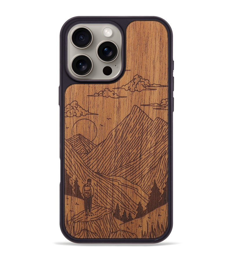 iPhone 16 Pro Max Wood+Resin Phone Case - Roaming - Mahogany (Curated)