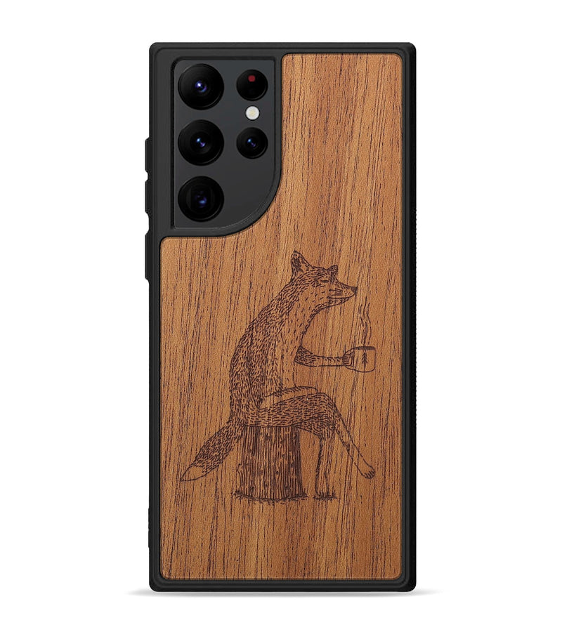 Galaxy S22 Ultra Wood+Resin Phone Case - Fox - Mahogany (Curated)