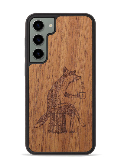 Galaxy S23 Plus Wood+Resin Phone Case - Fox - Mahogany (Curated)