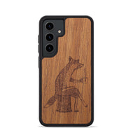 Galaxy S24 Wood+Resin Phone Case - Fox - Mahogany (Curated)