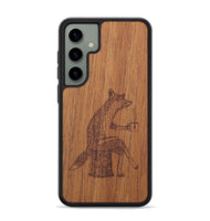 Galaxy S24 Plus Wood+Resin Phone Case - Fox - Mahogany (Curated)