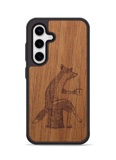 Galaxy S25 Wood Phone Case - Fox - Mahogany (Curated, 706270)