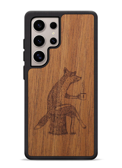 Galaxy S25 Ultra Wood Phone Case - Fox - Mahogany (Curated, 706270)