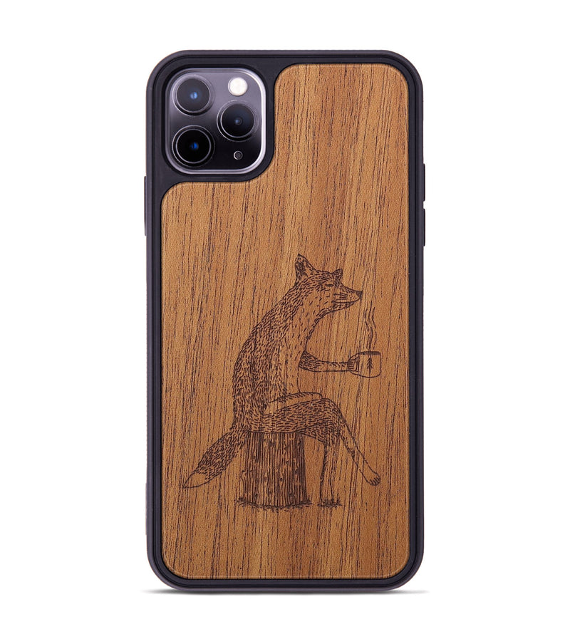 iPhone 11 Pro Max Wood+Resin Phone Case - Fox - Mahogany (Curated)